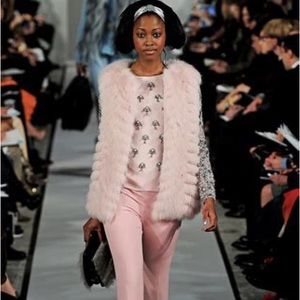 NWT Oscar de la Renta Crystal & Faux Pearl Silk Blouse